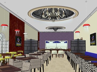 室内工装整体模型餐厅 教室 婚礼 会议室 商场
