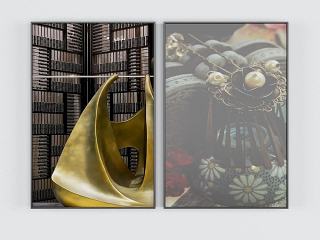 现代中国古董装饰挂画模型