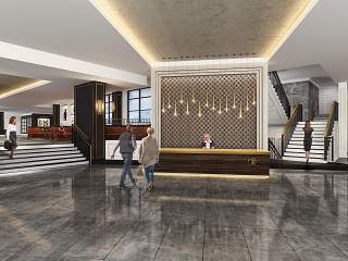 欧式简约国外项目酒店前台大堂   吊灯 沙发茶几 休闲椅 落地灯 壁灯 挂画