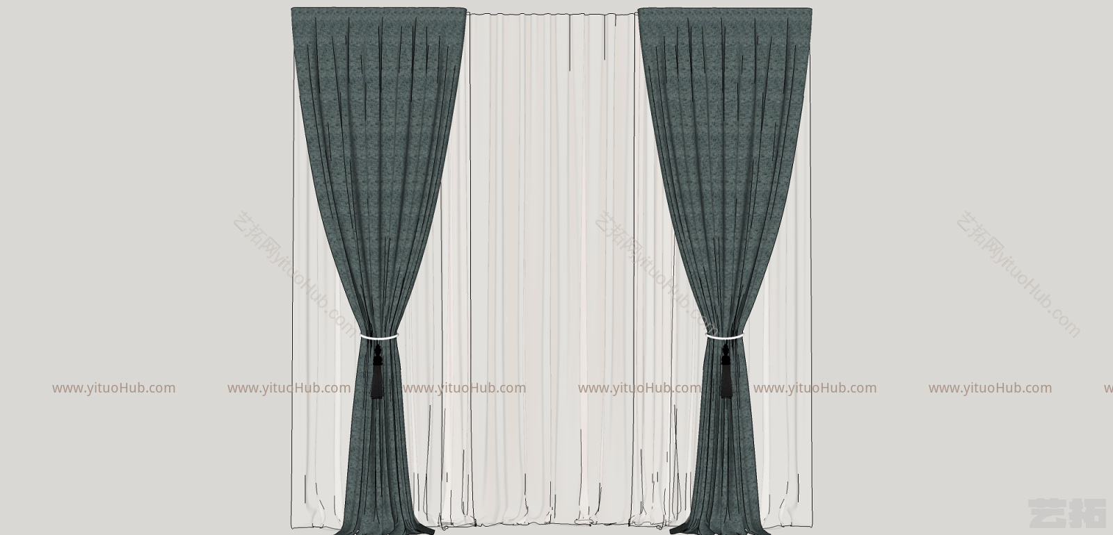 现代简约布艺窗帘衣物 画 围巾 衣柜 饰品