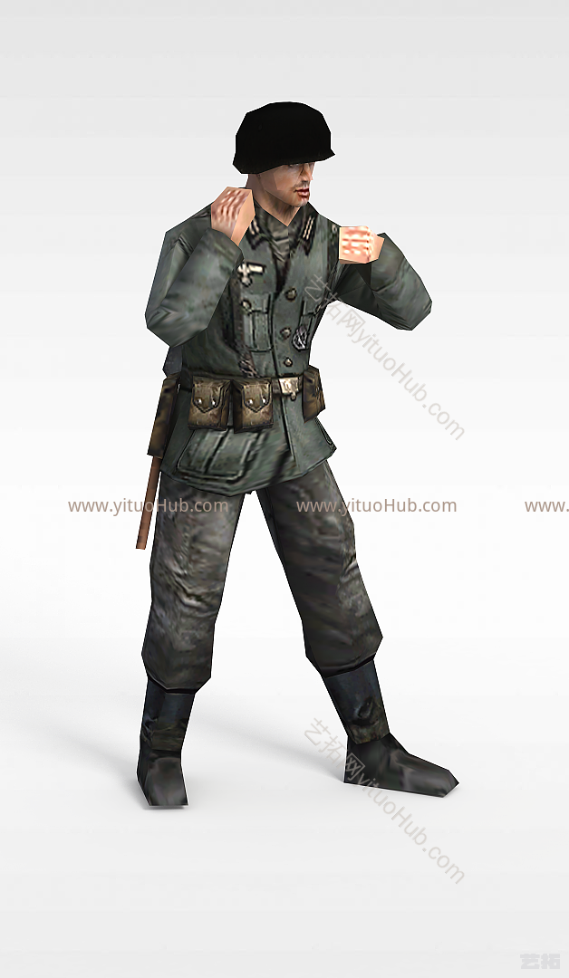 现代军人士兵战士男人模型