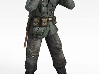 现代军人士兵战士男人模型