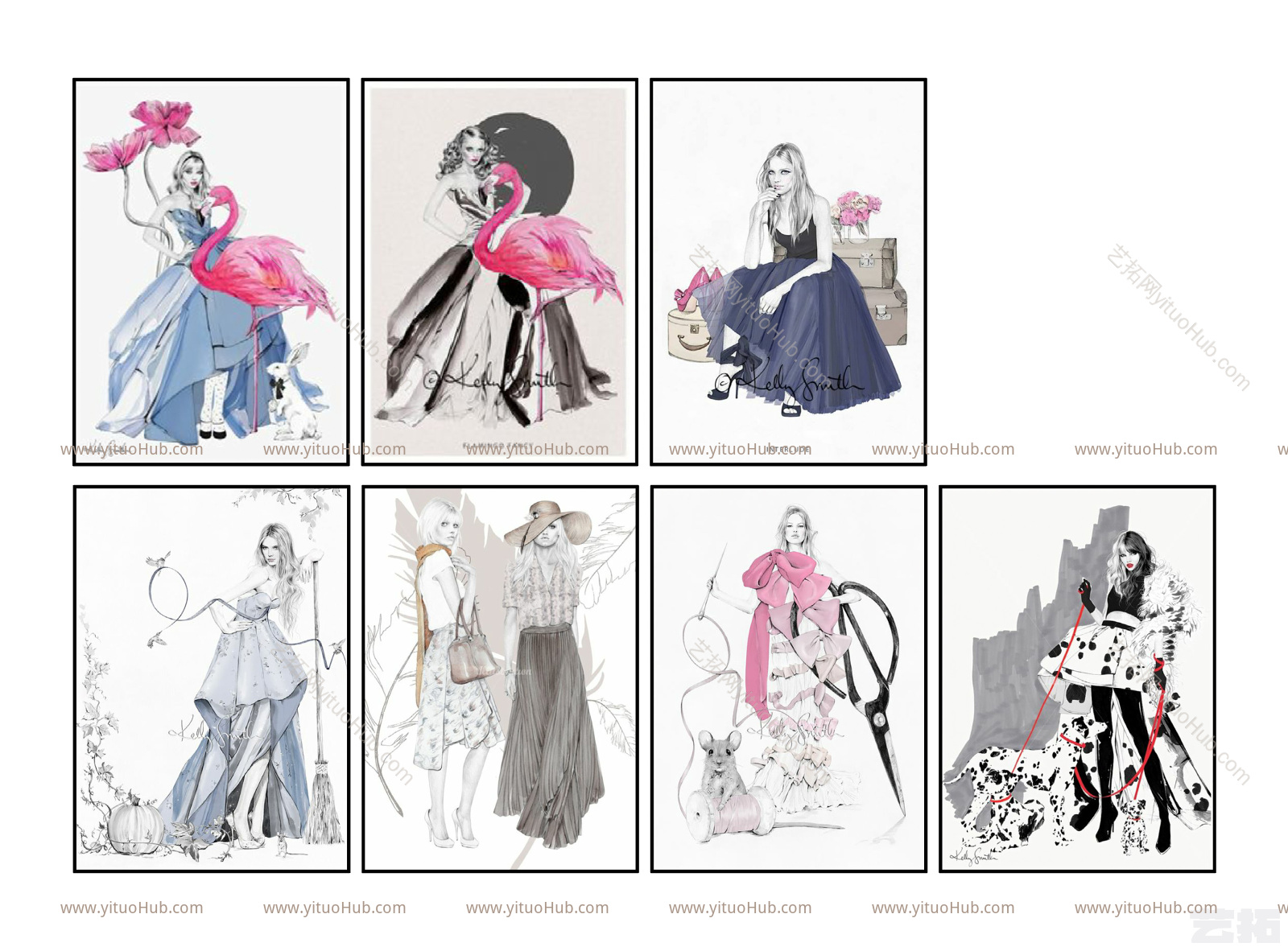 现代人物服装装饰画