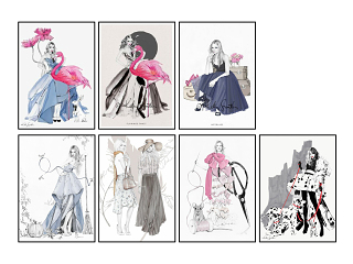 现代人物服装装饰画