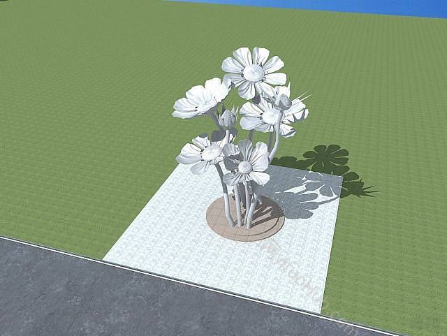 现代格桑花雕塑模型
