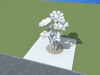 现代格桑花雕塑模型