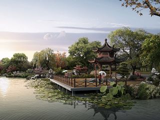 古建园林景观效果图