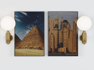 现代建筑装饰画模型