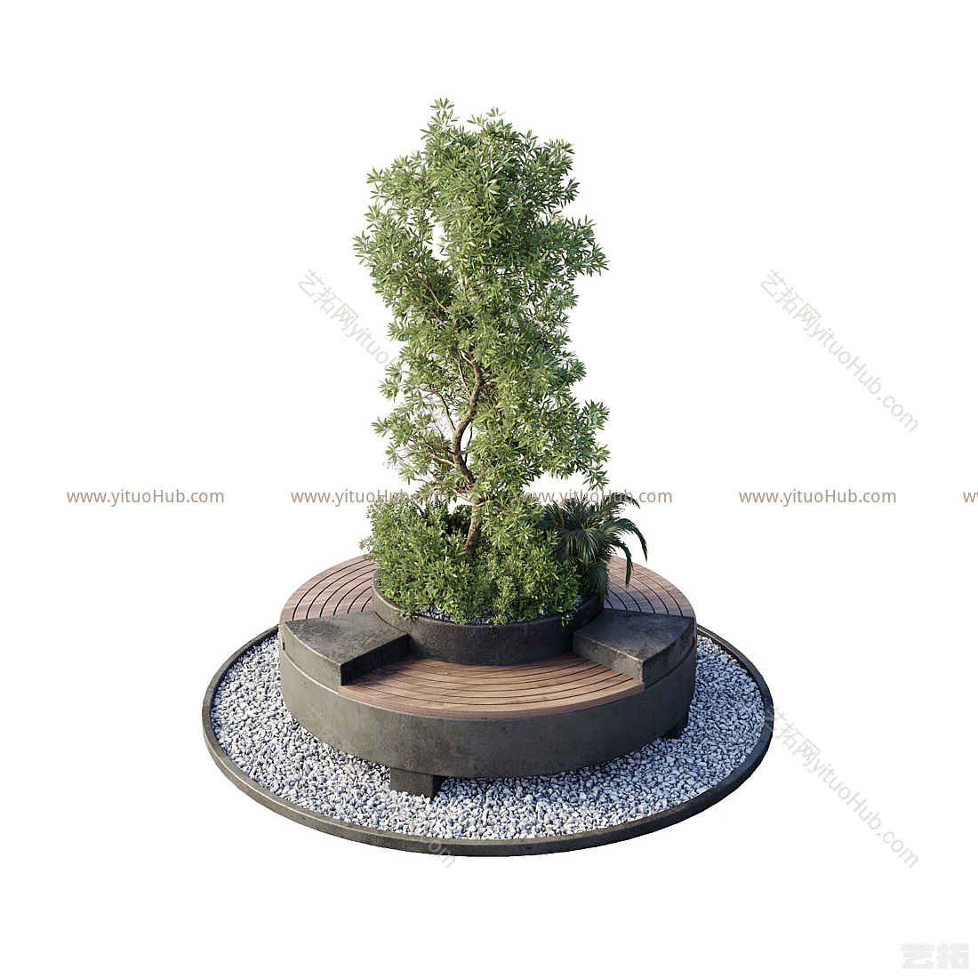现代景观座椅，绿植植物堆，树池座椅，花坛花钵，户外公园休闲座椅