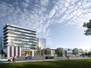 沿街公建玻璃幕墙商业综合体效果图