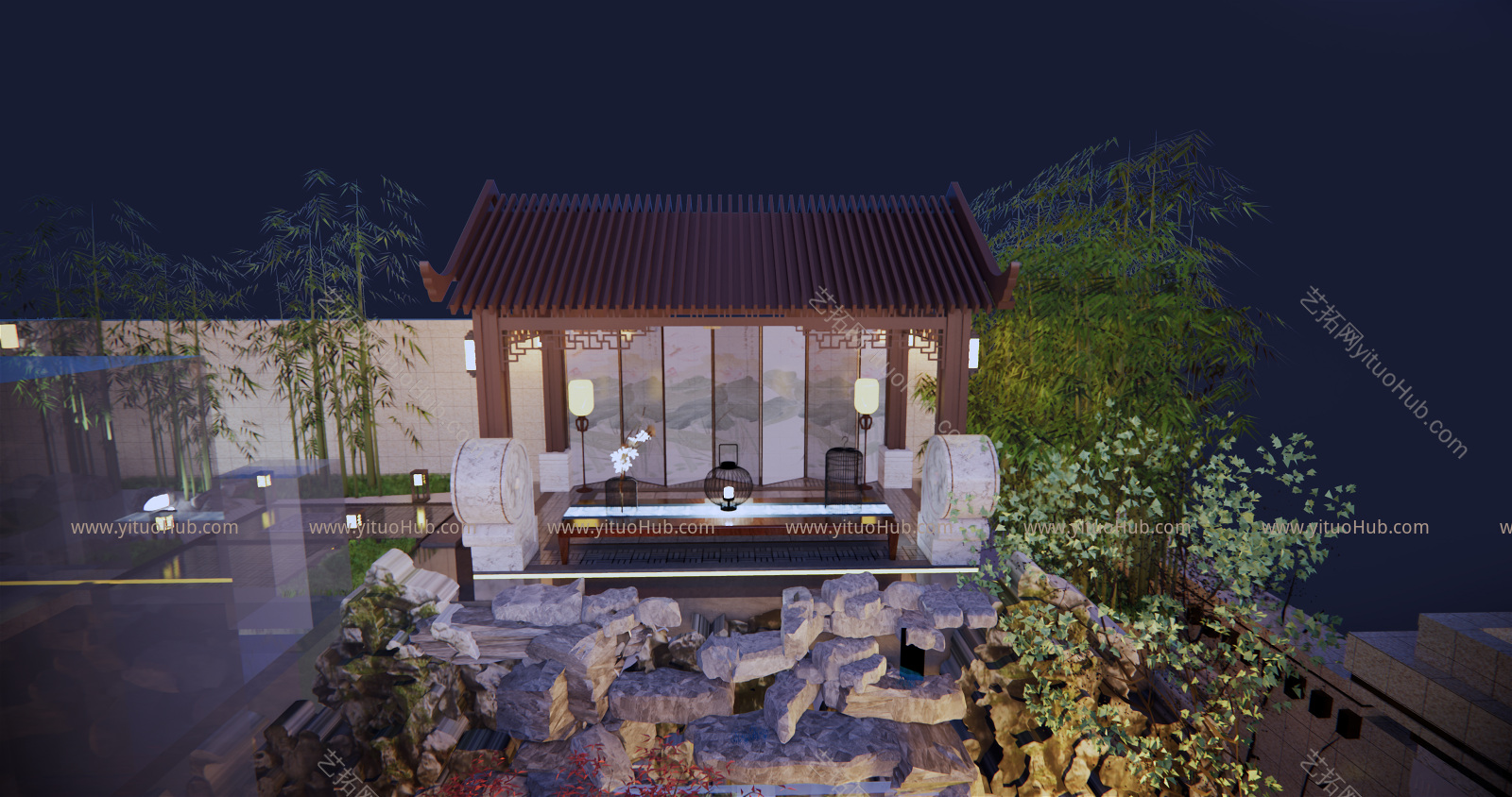 中式别墅小院