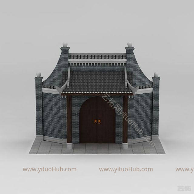 中式仿古门头模型