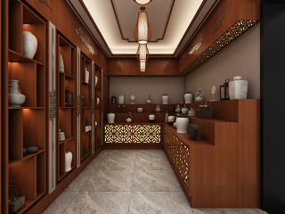 中式餐厅展厅包间