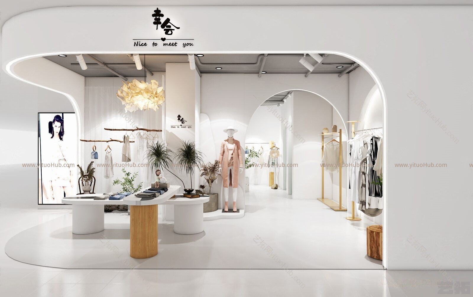 现代服装鞋店