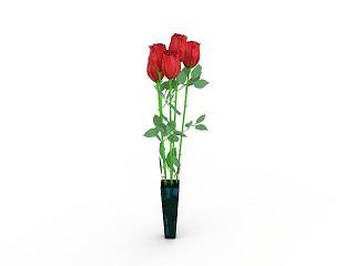 室内玫瑰花模型