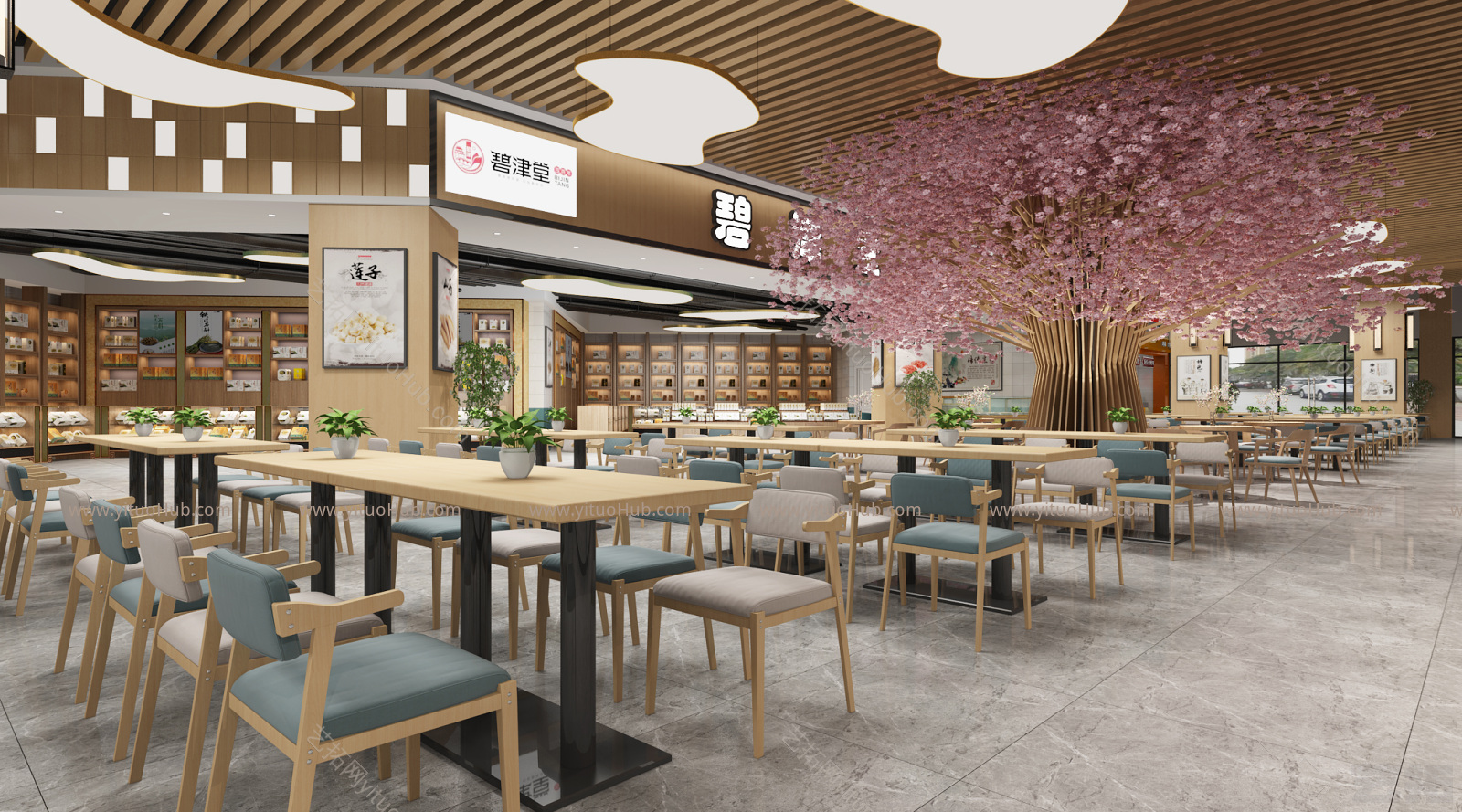 现代餐厅餐饮 吊灯 挂画