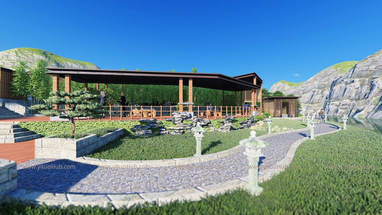 新中式公园建筑