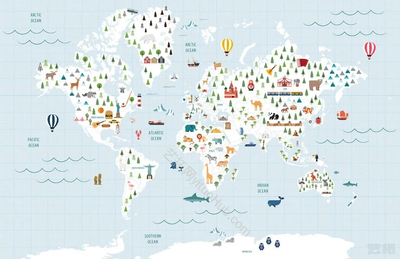 世界地图儿童房壁纸壁布 墙纸墙布 (88)