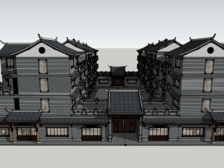中式古典联排别墅建筑