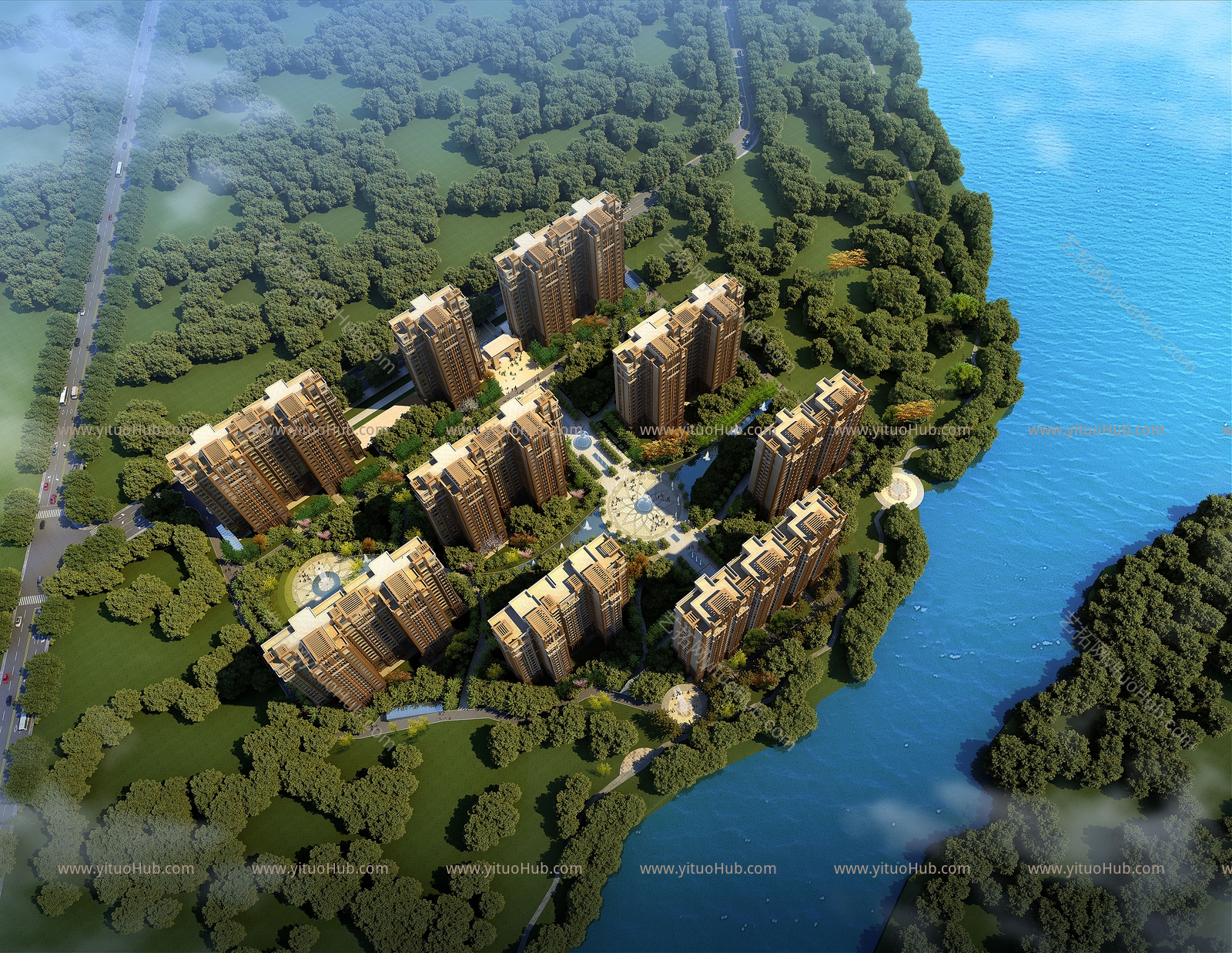 现代邯郸龙御湾小区建筑