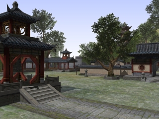 古建筑实景贴图模型 游戏场景