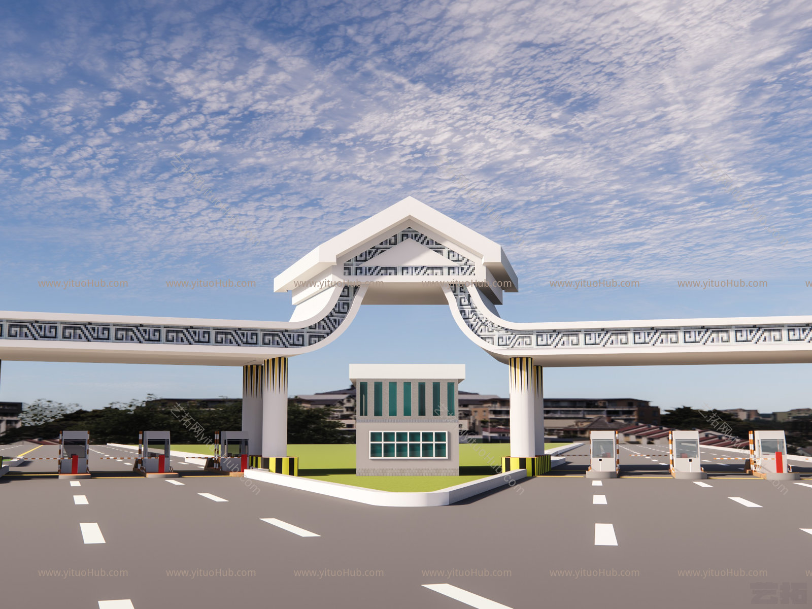 现代高速路收费站 收费岗