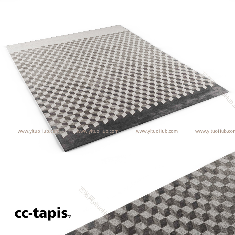 现代cc-tapis 简约方形地毯