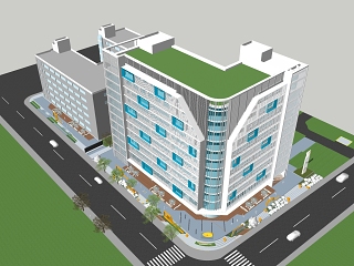 现代风格建筑办公建筑高层办公楼
