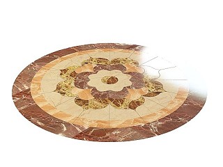 简欧圆欧式拼接地砖模型