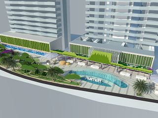 酒店外部景观海的故事 十里银滩 绿植墙公园