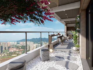 现代家居开放阳台景观
