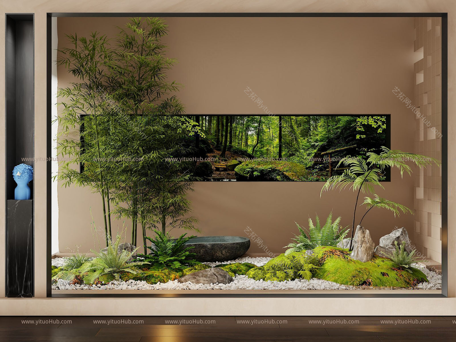 松树小品 植物堆