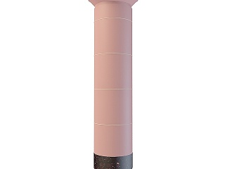 现代红色柱子模型