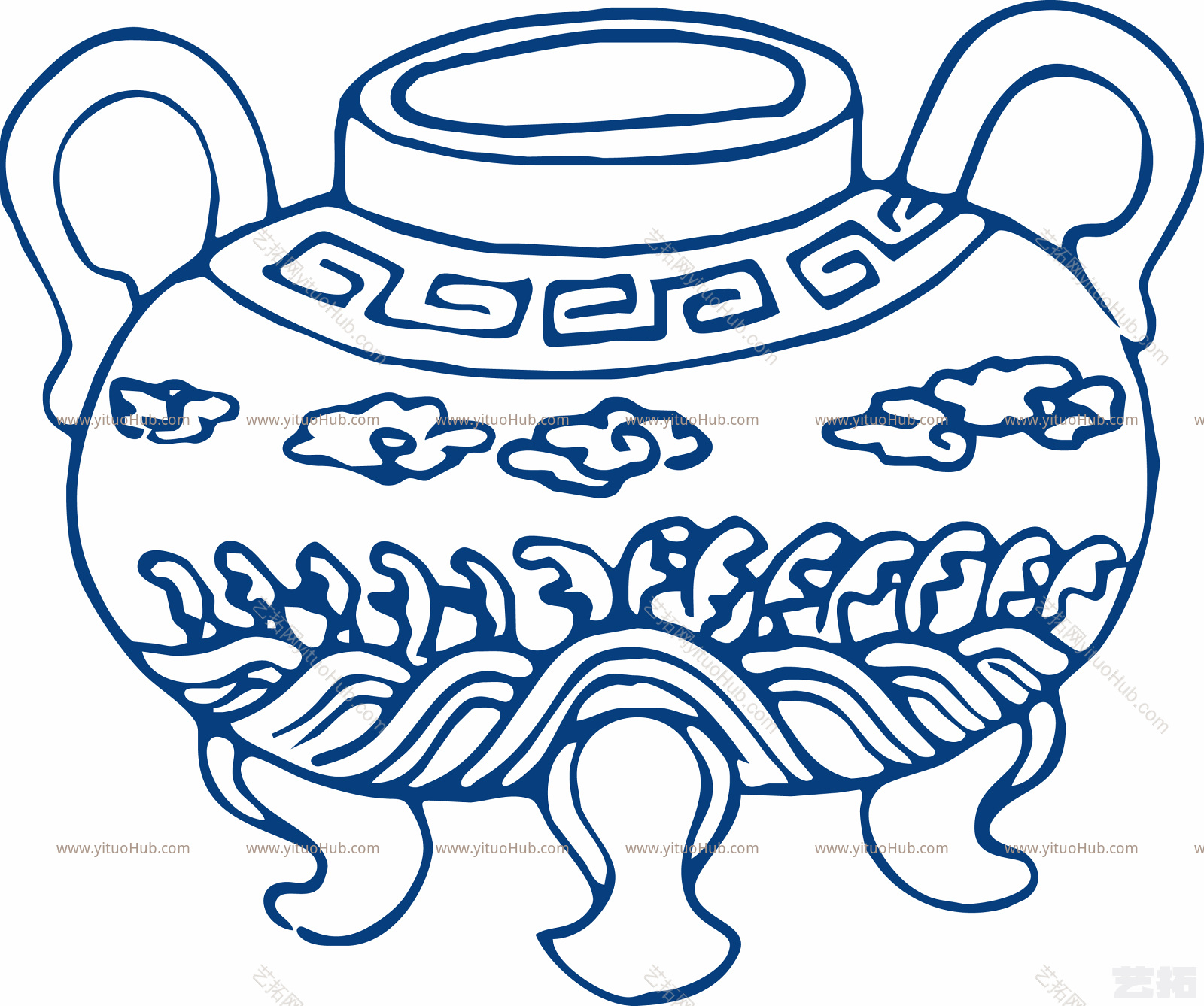 古代青花瓷图案花纹中国风图案贴图