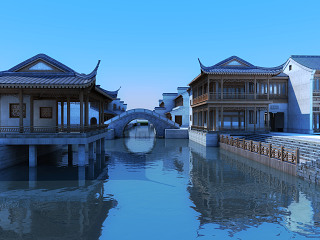 中式古建商业水街