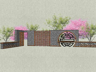 新中式景墙围墙