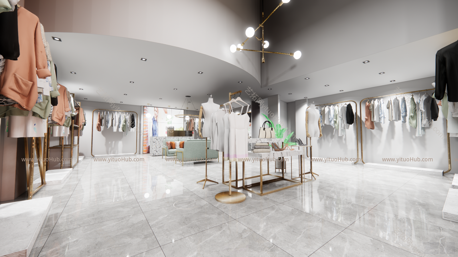 现代服装鞋店
