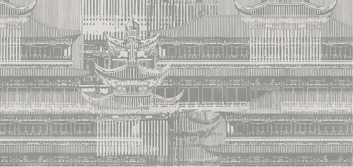 新中式建筑背景壁纸壁布壁画 (9)