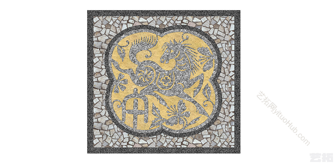 中式公园铺装小品