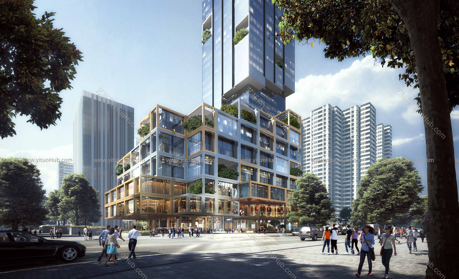 商业综合体建筑效果图