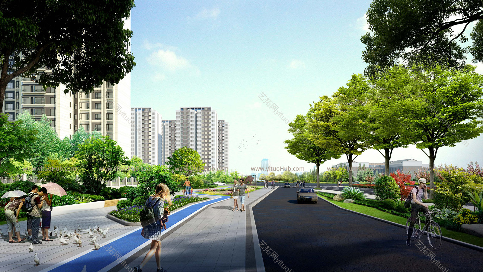 道路景观转角绿化口袋公园