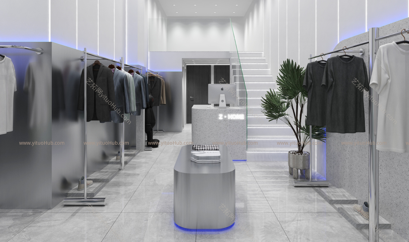 现代服装鞋店 展台