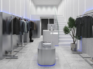 现代服装鞋店 展台