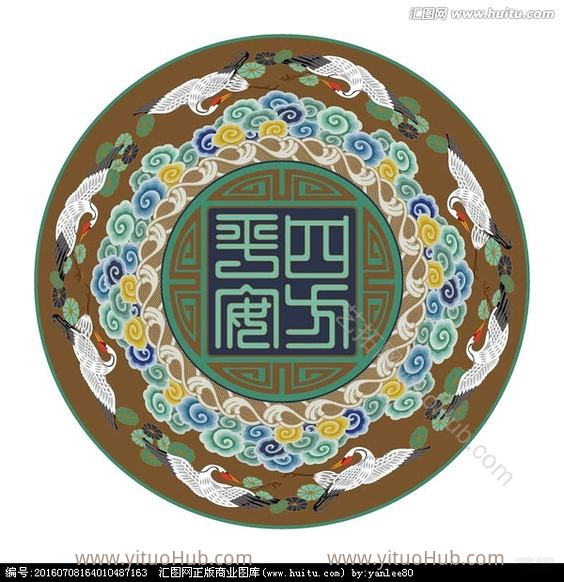 新中式古典仙鹤图案地毯 (1)