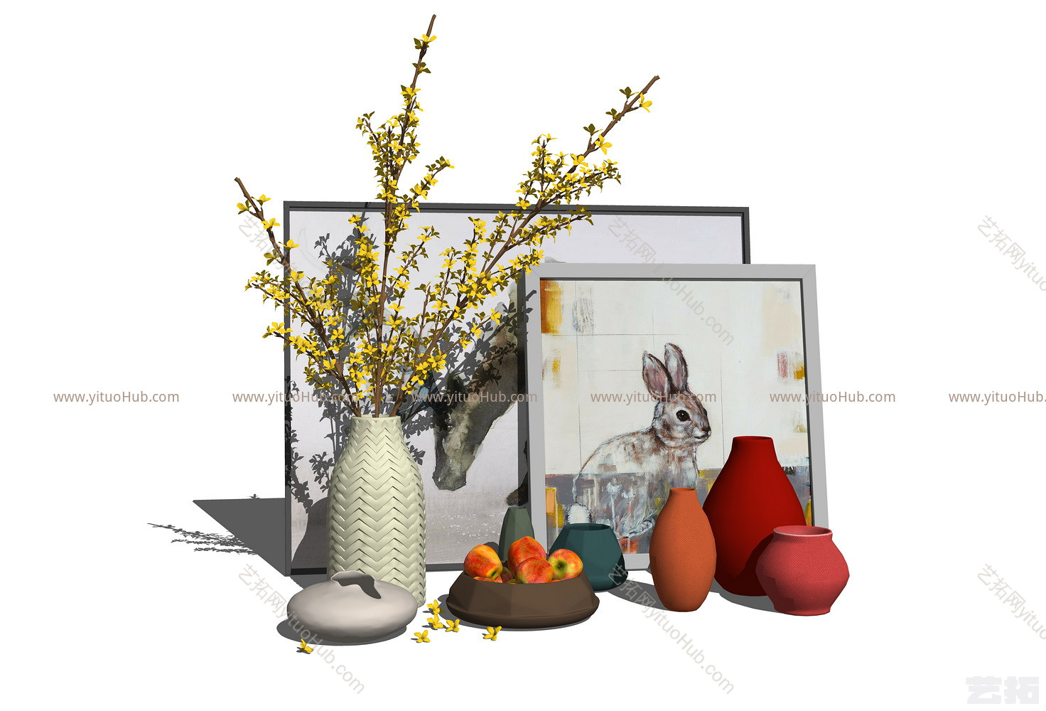 北欧装饰品 陈设品 工艺品 摆件 插花花瓶组合