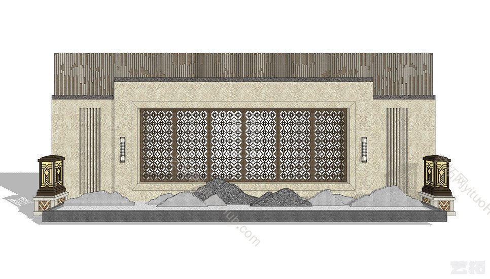 新中式景墙