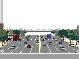 街道退线空间公路 街道 街景 广场 建筑