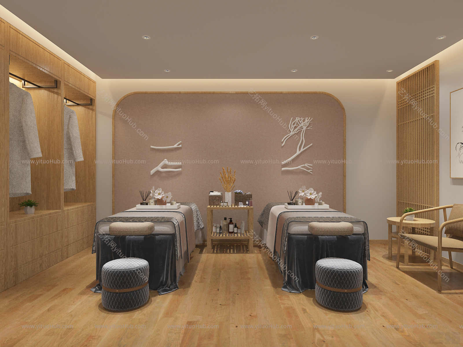 新中式spa 墙饰