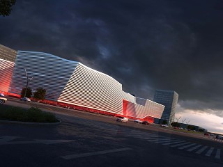 竞赛风建筑夜景效果图