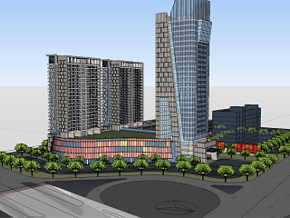 现代风格 商业广场 商业建筑 城市中心 商场建筑设计